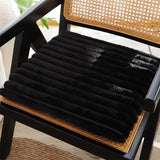 SOGA 2X Black Corduroy Square Cushion Soft Leaning Plush Backrest Throw Seat Pillow
