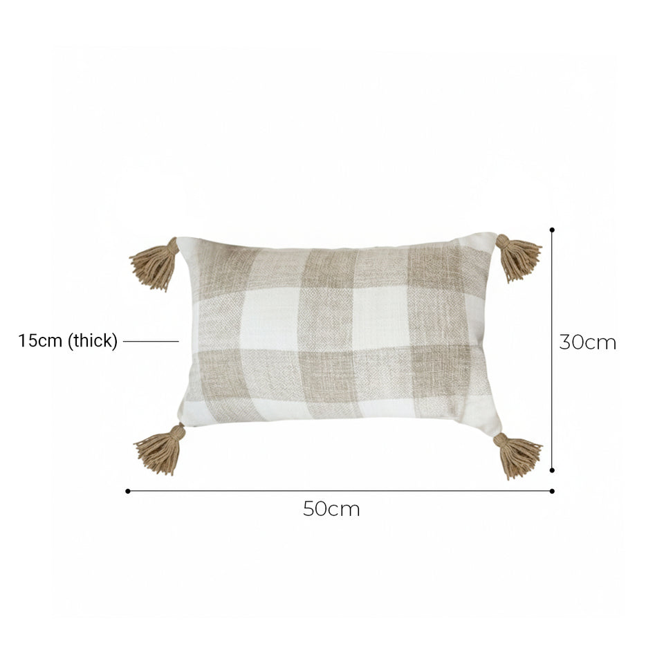 SOGA 2X 30CM Pillow Lumbar Cover Decorative Plaid Farmhouse Cushion Throw Pillow
