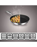 SOGA Stainless Steel Non-Stick Induction Fry Pan Set 22cm & 34cm