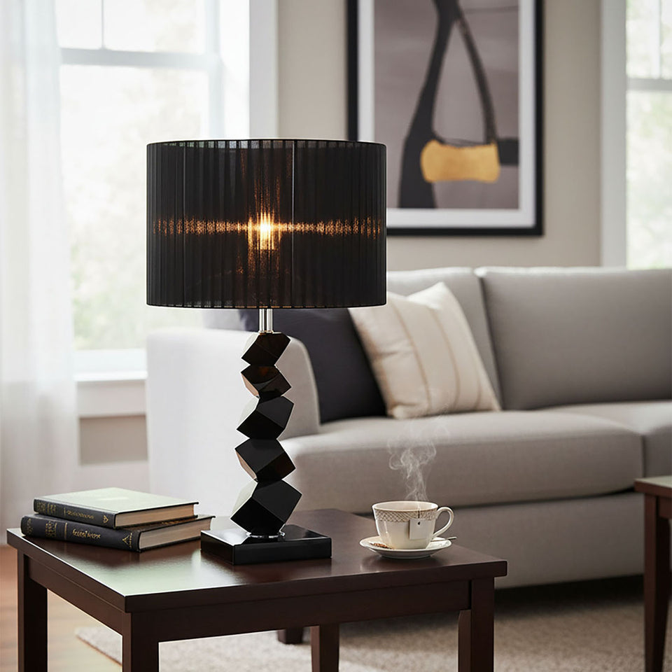 SOGA 55cm Black Table Lamp with Dark Shade LED Desk Lamp