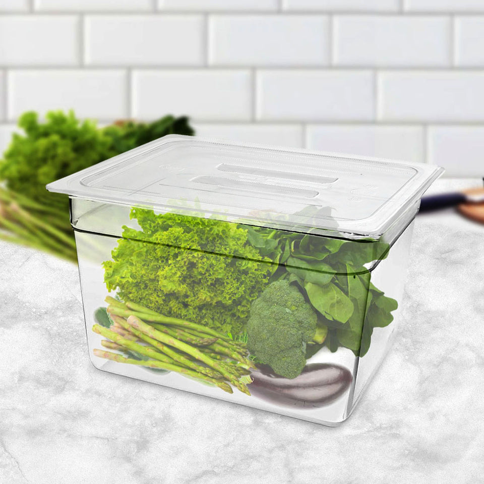 SOGA 6-Pack 200mm Clear Gastronorm 1/2 GN Pans with Lids