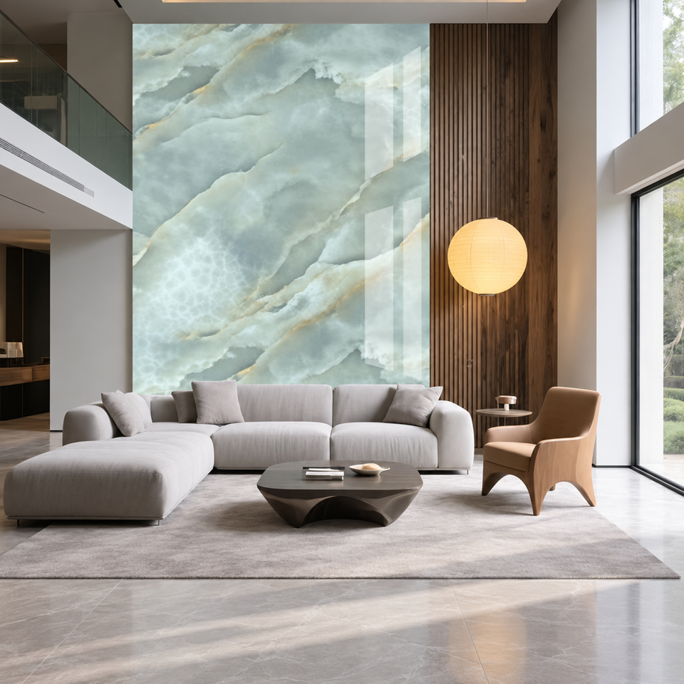 SOGA Peel & Stick Floor and Wall Tiles 60 x 60cm 10 Pack Jade Faux Marble