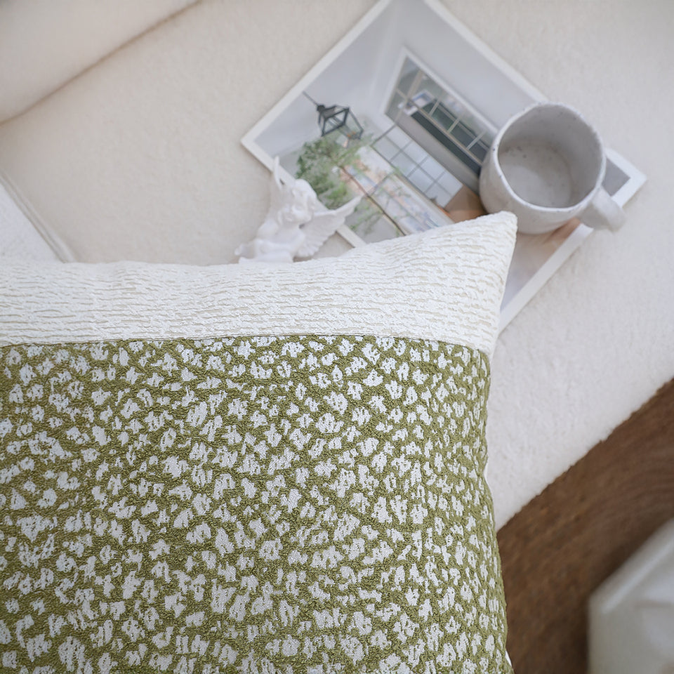 SOGA 2X 50cm Modern Two-Tone Textured Block Design Throw Pillow