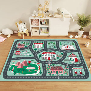 SOGA 2X 120cm Kids Rug Street Map Play Mat Educational Baby Theme Park Area Rugs