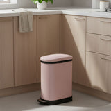 SOGA 2X Foot Pedal Stainless Steel Rubbish Recycling Garbage Waste Trash Bin 10L U Pink