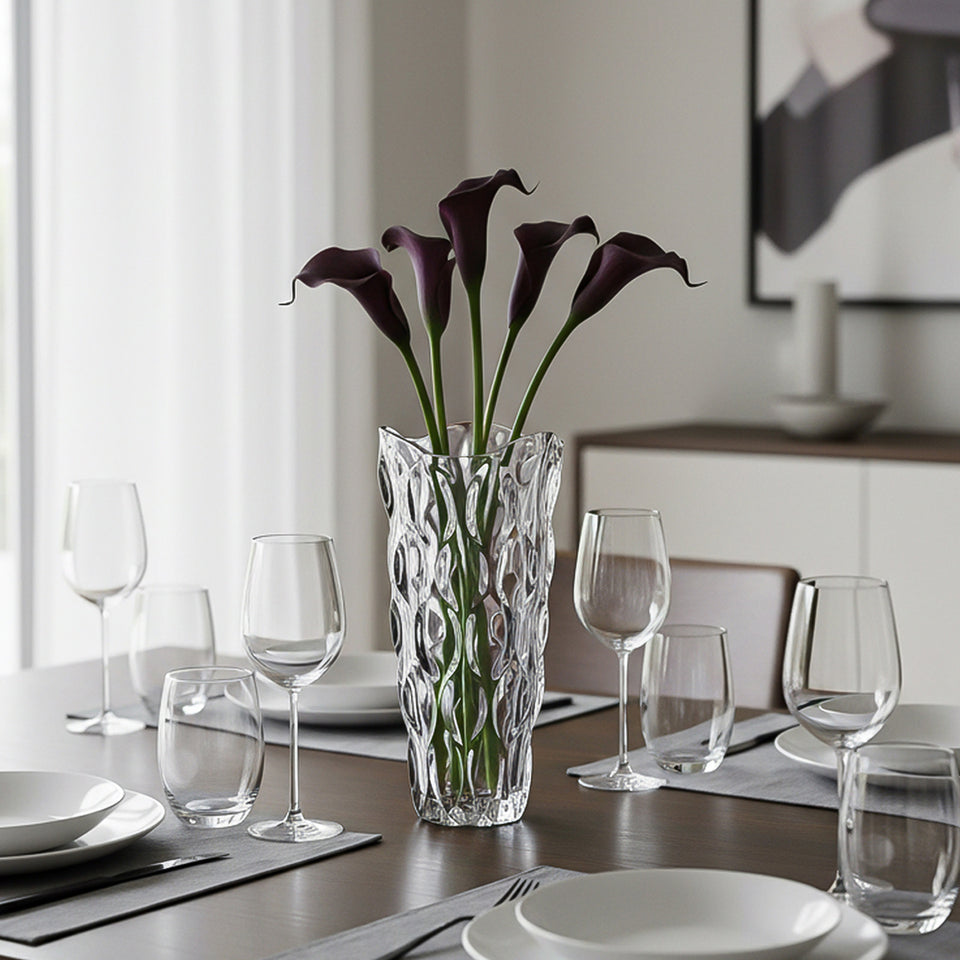 SOGA 30cm Glass Grey Vase Crystal VASE Thick Modern, Home Decor