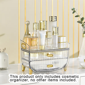 SOGA 3 Tier Transparent Multifunctional Countertop Cosmetic Storage Makeup Skincare Holder Jewelry Cabinet Bathroom Desk Drawer Vanity Organiser