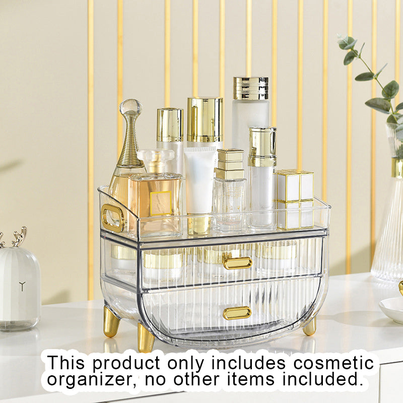 SOGA 3 Tier Transparent Multifunctional Countertop Cosmetic Storage Makeup Skincare Holder Jewelry Cabinet Bathroom Desk Drawer Vanity Organiser