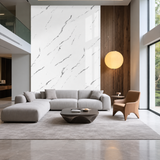SOGA Peel & Stick Floor and Wall Tiles 30 x 60cm 10 Pack White Faux Marble