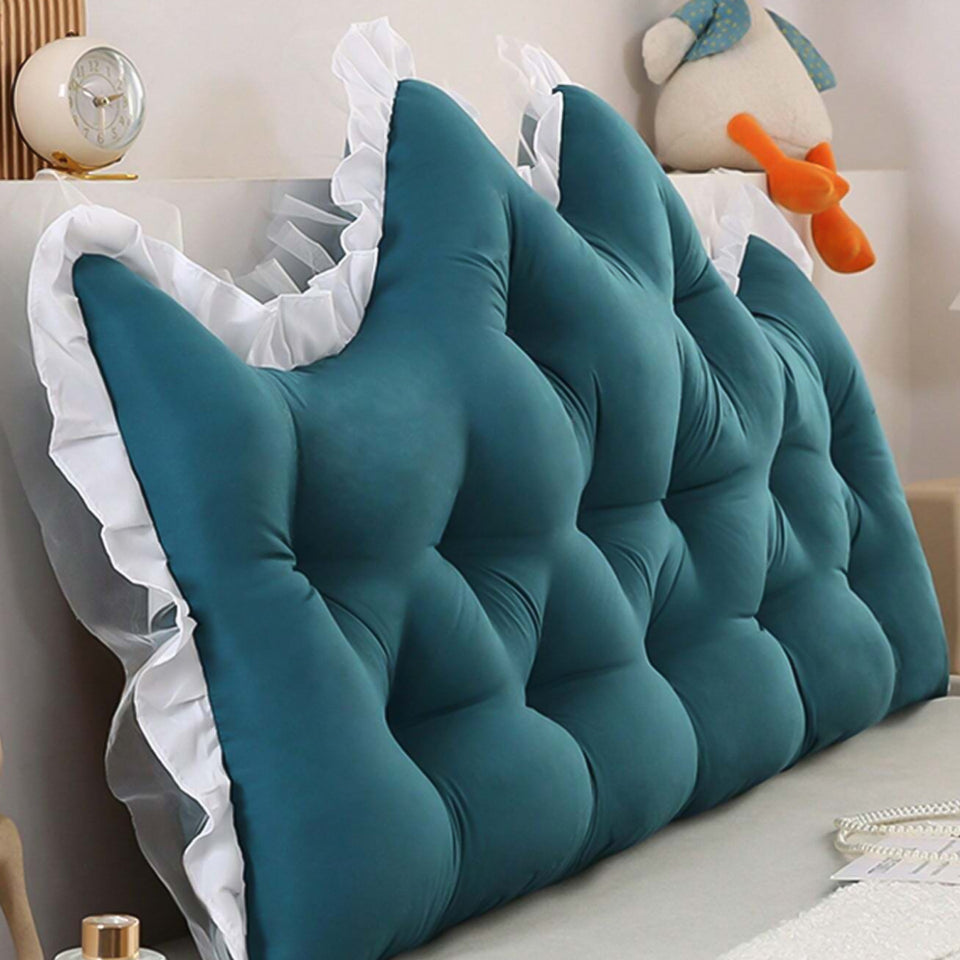 SOGA 120cm Crown Pillow Tufted Teal Headboard Cushion for Bed