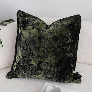 SOGA 2X 50cm Forest Green Crushed Velvet Decorative Throw Pillow