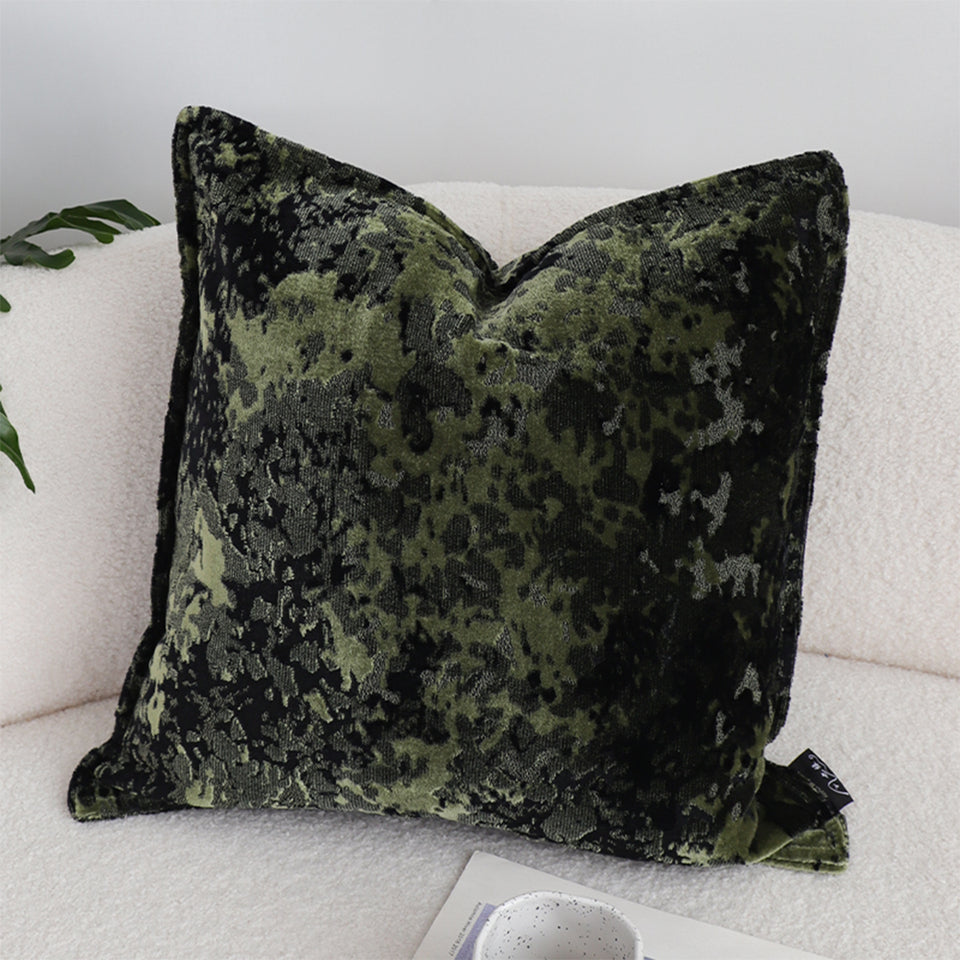 SOGA 2X 50cm Forest Green Crushed Velvet Decorative Throw Pillow