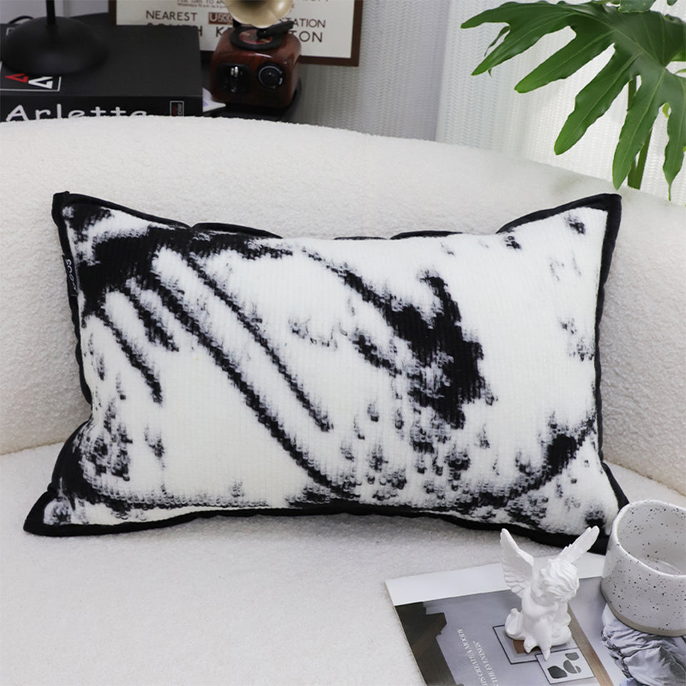 SOGA 2X 35cm Throw Pillow  Black and White Leopard Thick Premium Polyester Fiber for Home Decor