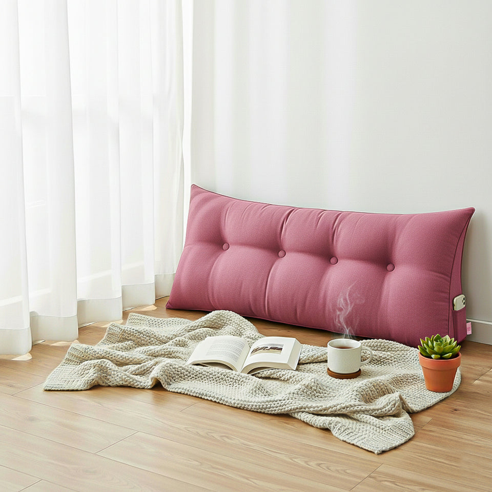 SOGA 120cm Crabapple Red Triangular Wedge Bed Pillow Headboard Backrest Bedside Tatami Cushion Home Decor