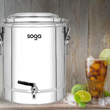 SOGA 2X 50L Stainless Steel Insulated Stock Pot Dispenser Hot & Cold Beverage Dispenser