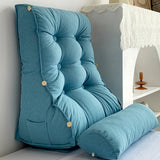 SOGA 4X 60cm Blue Triangular Wedge Lumbar Pillow Headboard Backrest Sofa Bed Cushion Home Decor