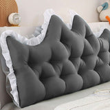 SOGA 150cm Crown Pillow Tufted Charcoal Headboard Cushion for Bed