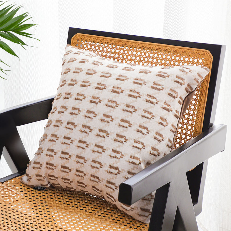 SOGA 50cm Square Modern Decorative Embroidered Geometric Throw Pillow