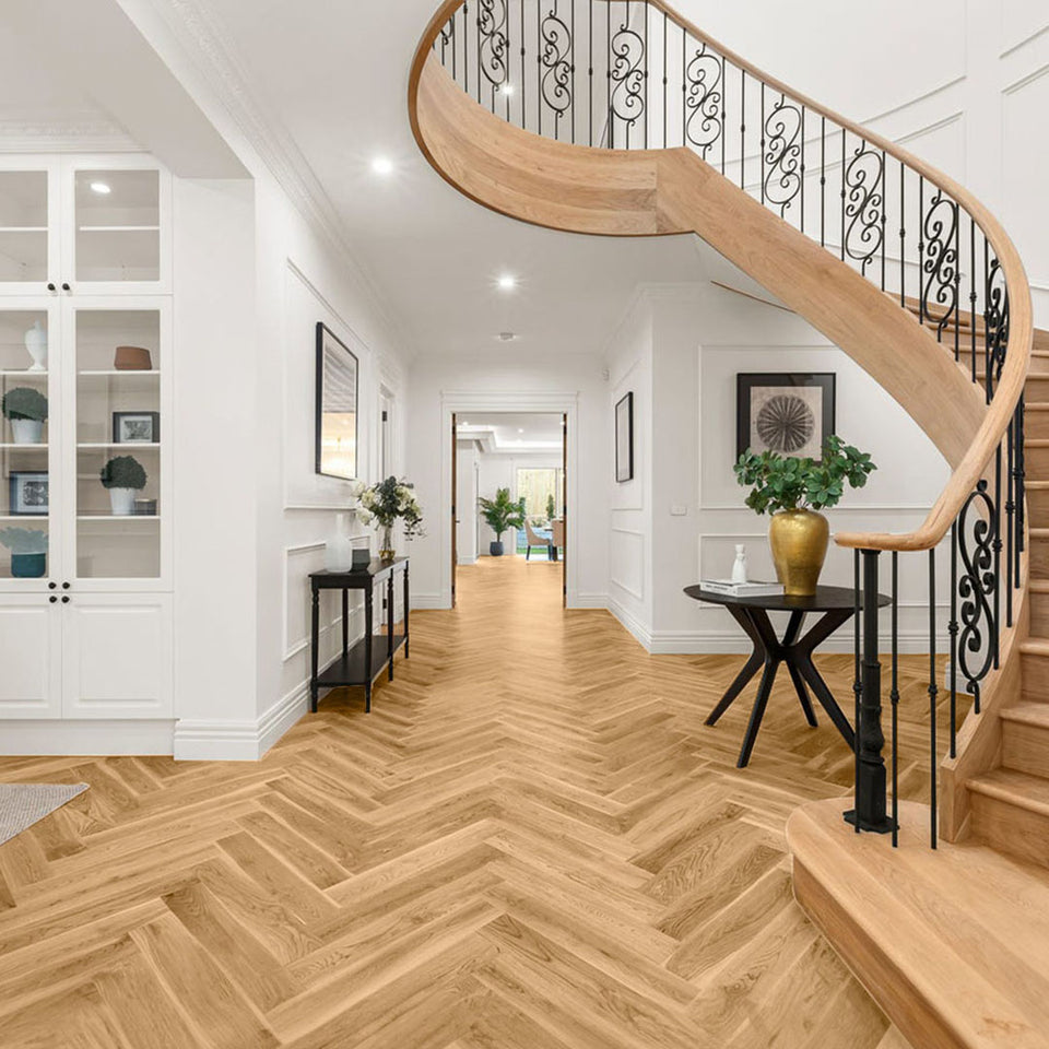 Timbo Solid Oak Herringbone Parquet Timber Flooring Premium Quality Floorboards -BOX