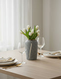 SOGA 30x19cm Grey Medium Ceramic Flower Vase Elegant Living Room Home Decor