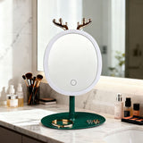 SOGA Green Antler LED Light Makeup Mirror Tabletop Vanity Home Decor
