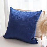 SOGA 2X 50cm Blue Textured Geometric Pattern Decorative Throw Pillow