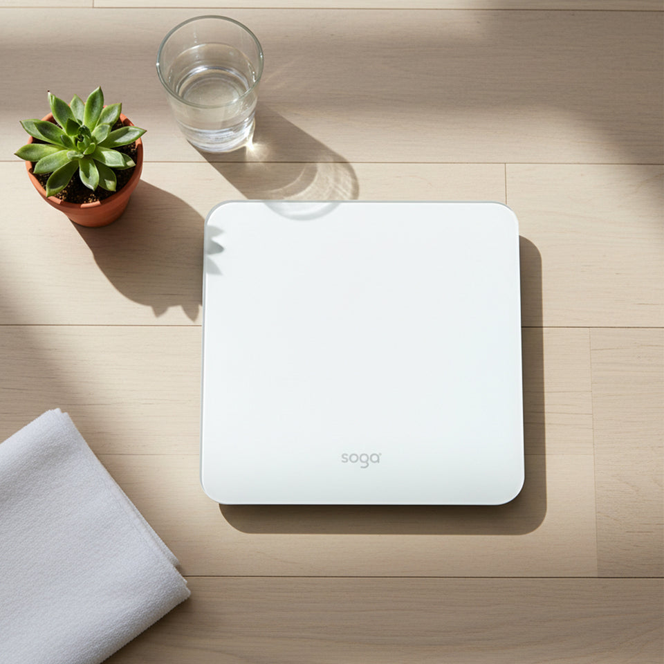 SOGA 2X 180kg Digital Fitness Weight Bathroom Gym Body Glass LCD Electronic Scales White