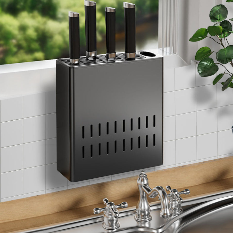 SOGA Wall-Mounted Kitchen Knife Storage Rack Organizer