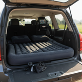 SOGA Car Bundle – Black Back Seat Storage Organizer & Portable Inflatable Boot Mattress