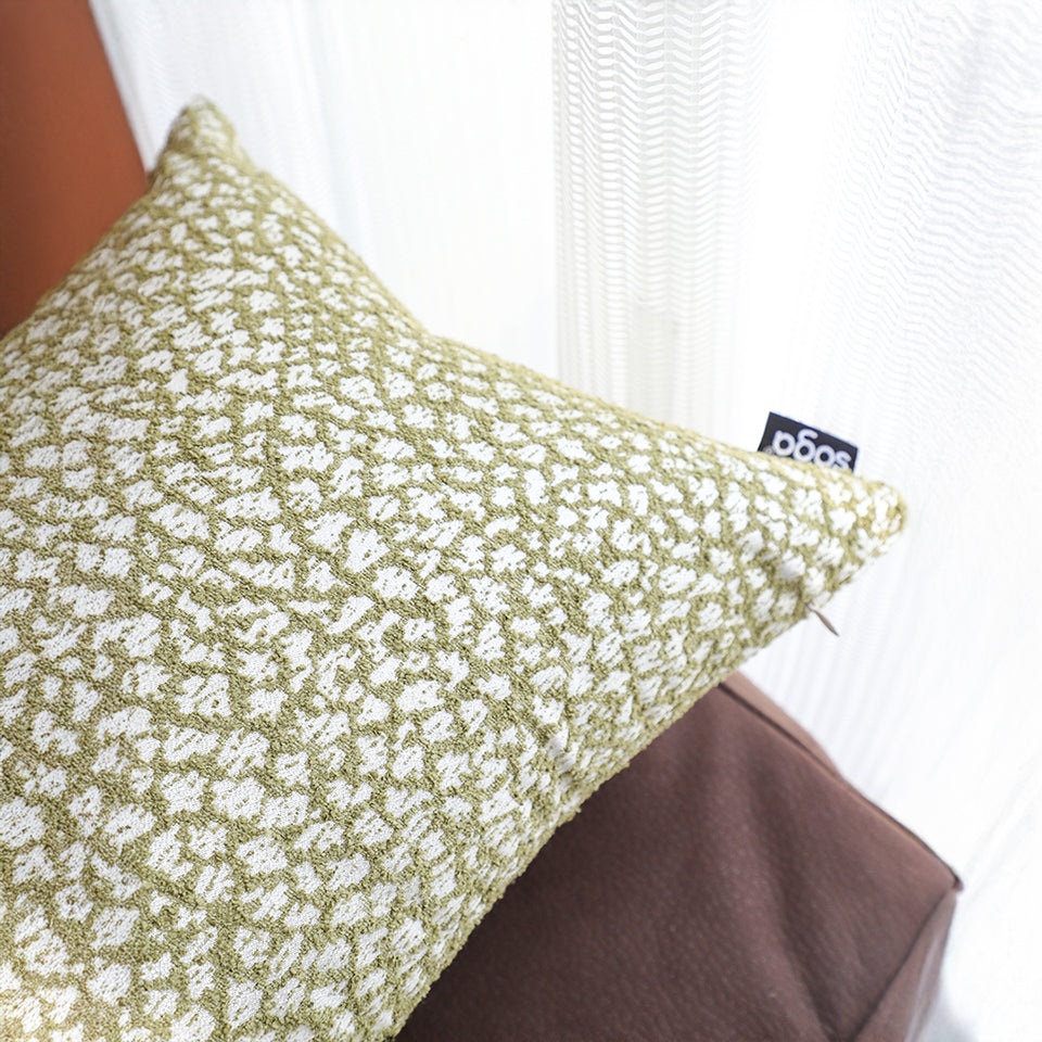 SOGA 35cm Modern Olive Green Speckled Pattern Textured Throw Pillow