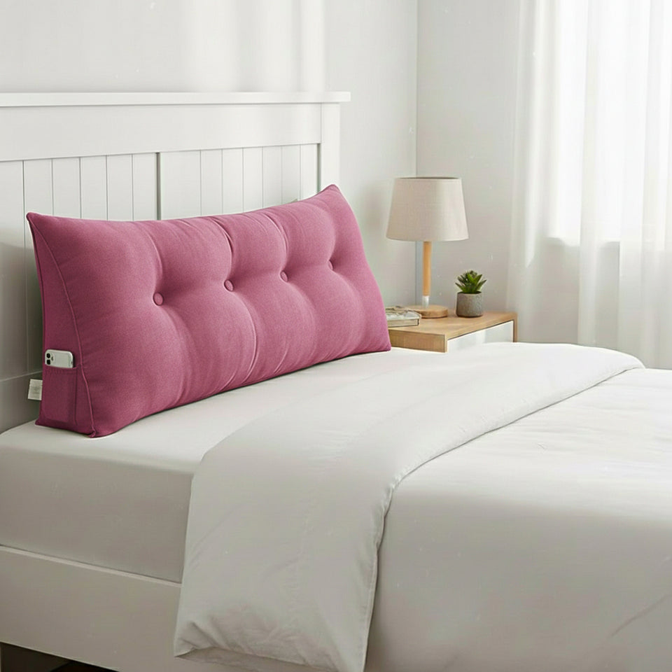 SOGA 4X 120cm Crabapple Red Triangular Wedge Bed Pillow Headboard Backrest Bedside Tatami Cushion Home Decor