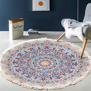 SOGA 120cm Mandala Round Area Thick Anti-slip Doormat, Home Decor