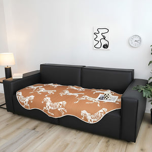 SOGA One-Seater Orange Horse Print 90x90cm Throw Blanket Sofa Cover