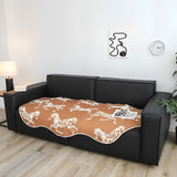 SOGA One-Seater Orange Horse Print 90x90cm Throw Blanket Sofa Cover