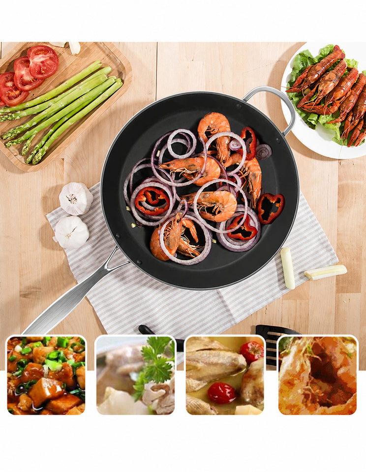 SOGA Stainless Steel Non-Stick Induction Fry Pan 36cm