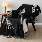 SOGA One-seater Black Sofa Cover Leopard Print 130x180cm Polyester