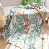SOGA 2X Tropical Leaf Print Throw Blanket 130x180cm Soft Polyester
