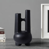 SOGA 2X Ornament Modern Geometric Vase Minimalist Double Tube Abstract Sculpture for Home Décor