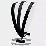 SOGA 2X 40cm Black Smart Makeup Bedroom Table Mirror Cat Ear Style No LED Light