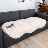 SOGA Four-seater Cream Faux Fur Throw Blanket 90x260cm Polyester