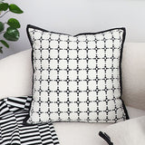SOGA 50cm Moroccan Black Cross Pattern Black Trim Decorative Throw Pillow