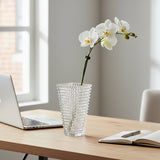 SOGA 22.5cm Handcrafted Clear Glass Vase Classic Design for Home Decor