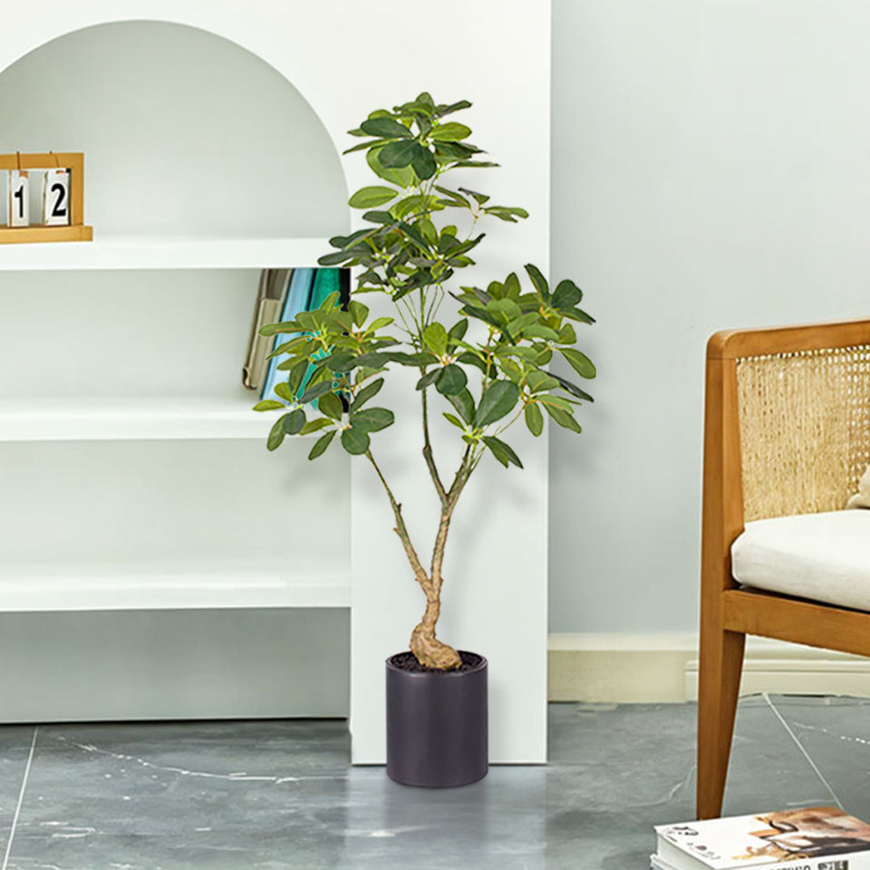 SOGA 4x 80cm Artificial Schefflera Tree – Realistic Indoor Greenery