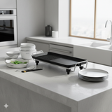 SOGA Kitchenware Bundle – Electric BBQ Teppanyaki Grill, Diamond Ceramic Dinnerware & Silver Grilling Plate