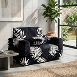 SOGA 1-Seater Leaf Design Sofa Cover Couch Protector High Stretch Lounge Slipcover Home Decor
