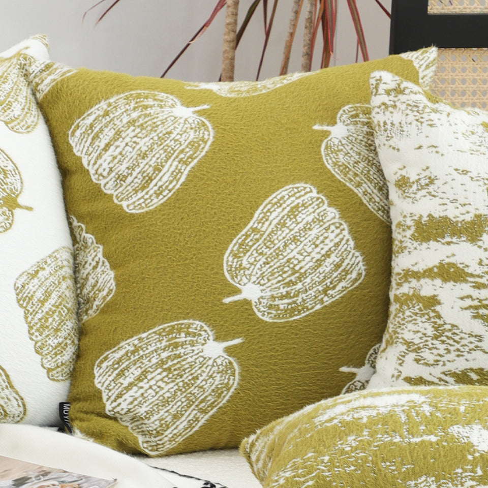 SOGA 2X 50cm Throw Pillow Green Autumn Harvest Pumpkin Print Home Decor