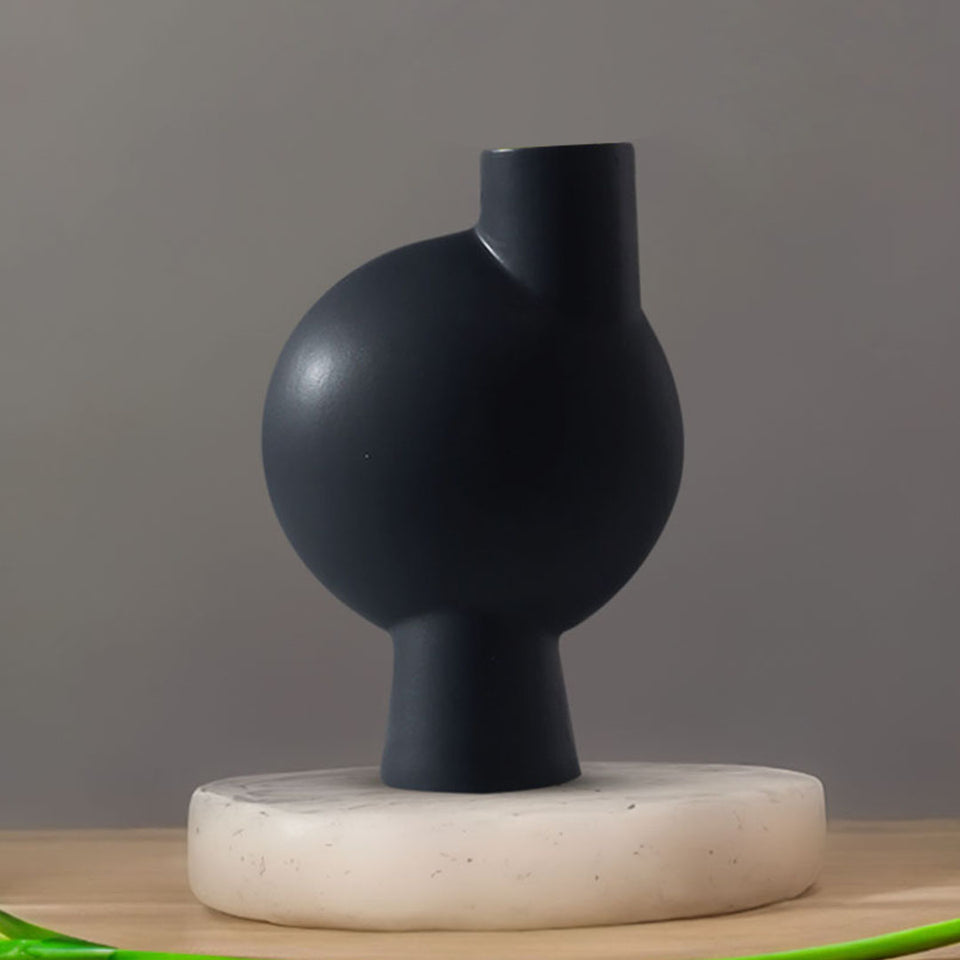 SOGA 17.8x26.7cm Small Ornament a Modern Abstract Vase Decorative Object Unique Shape with Narrow Neck for Home Decor