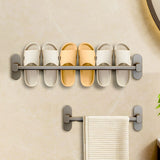 SOGA 2X 69cm Wall-Mounted Slipper Organiser Adhesive Storage Space-Saving Wall Rack