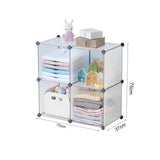 SOGA 2X  4-Cube Transparent Shelf Box Portable Cubby DIY Storage Shelves Modular Closet Organiser