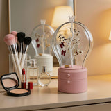 SOGA 2X Pink 360 Degree Rotating 2 Layered Jewelry Storage Box Waterproof Dustproof Accessories Organiser